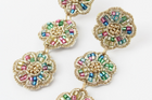 3 DROP FOLK RAINBOW FLORAL EARRINGS