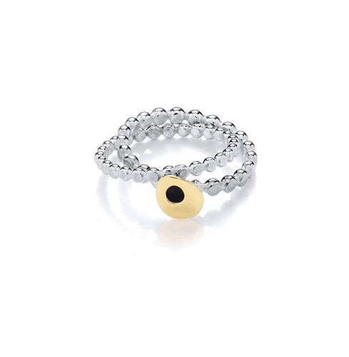 Silver and Gold Autumn Dew Ring