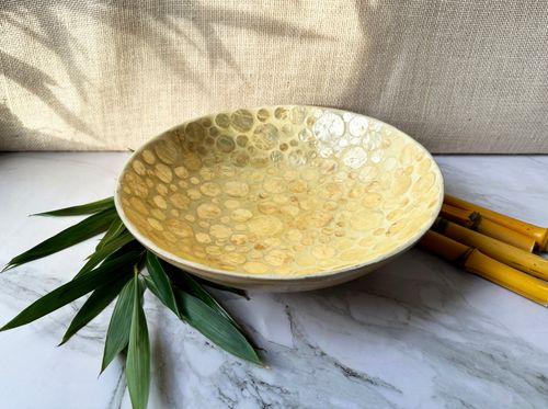 Mosaic Shell Glazed Bamboo Bowl
