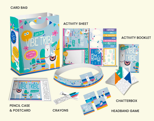 Activity Book & Activity Sheets with games and pencil case made with sustainable materials