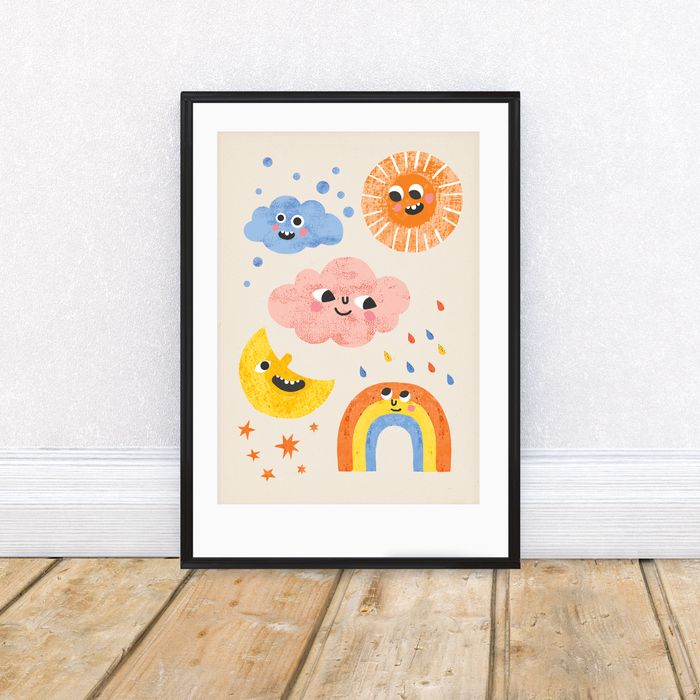 Weather Faces A4 Art Print