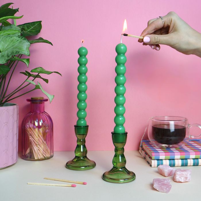 Bubble Candle and Glass Holder