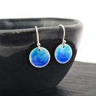 Silver & Blue Enamel Rockpool drop earrings