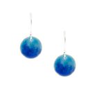 Silver & Blue Enamel Rockpool drop earrings