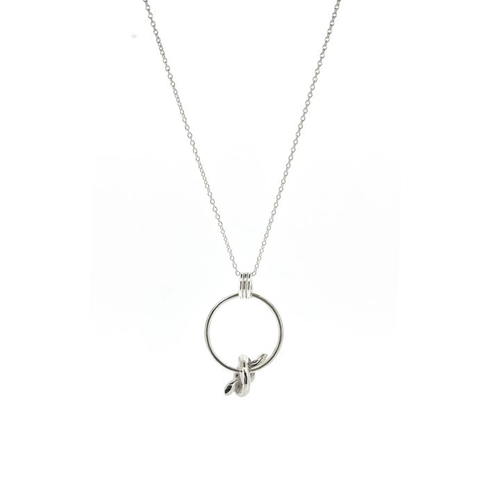 Silver Worry Knot Circle Pendant Necklace