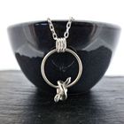 Silver Worry Knot Circle Pendant Necklace