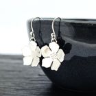 Silver Blossom Flower Drop Earrings