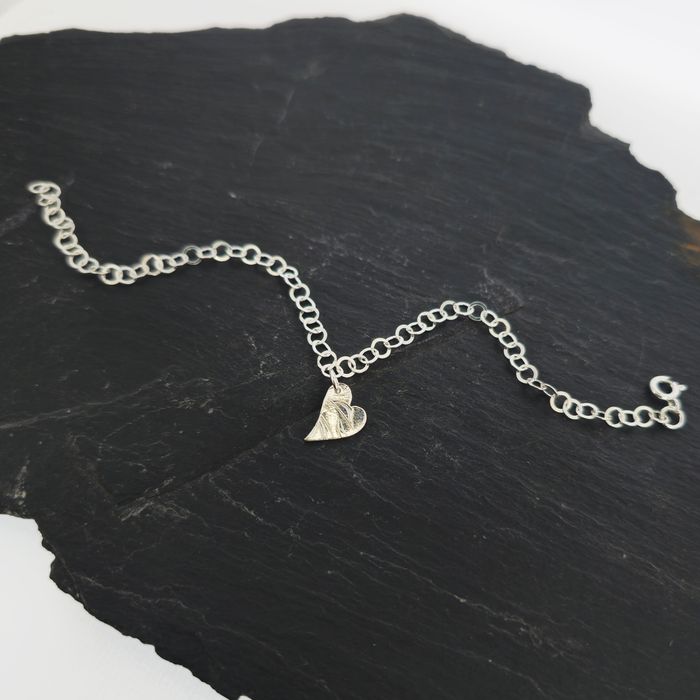 Silver Floral Heart Bracelet