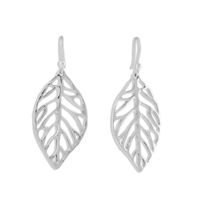 Sculptured Leaf Drop Earrings