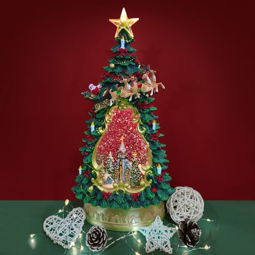 Led Glitter Christmas Tree Water Lantern