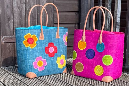 Embroidered Basket Bags