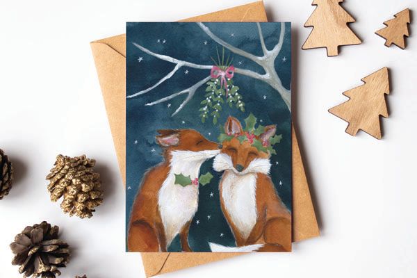 Yule Kiss - Festive Greeting Card