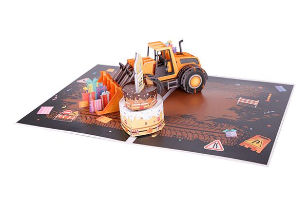 Bulldozer Birthday Pop-up Card with Music and Light