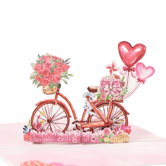 Valentine's Day 3D Bicycle Pop-Up Card