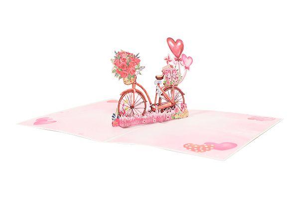 Valentine's Day 3D Bicycle Pop-Up Card