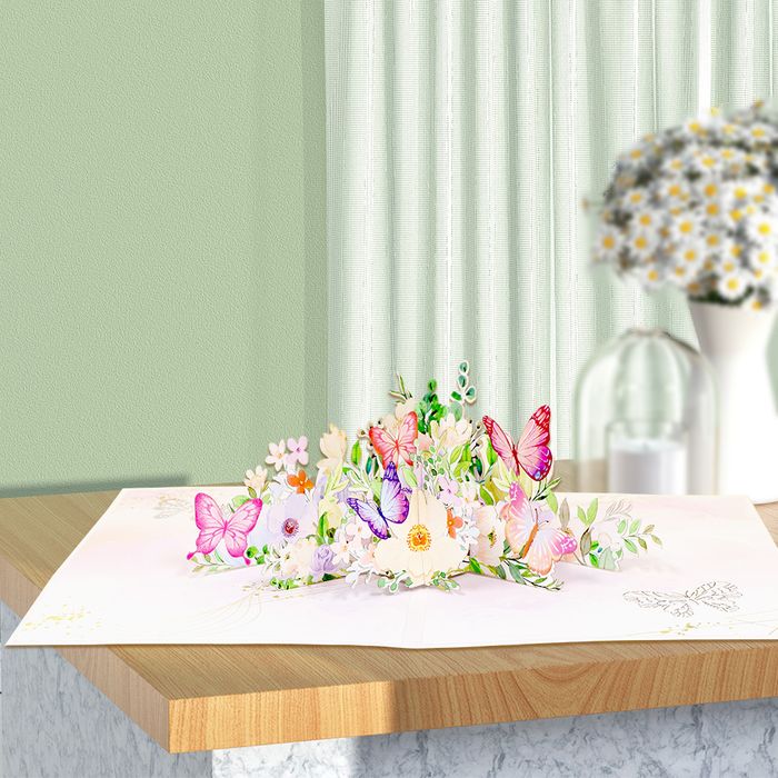 Colorful Butterflies Pop Up Card