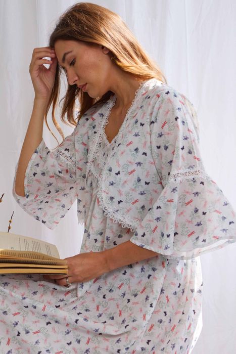 FARDA - Cotton Voile Nightdress with Bolero Jacket