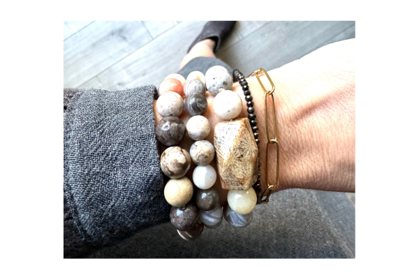 Agate Handmade Beaded Stack Bracelets