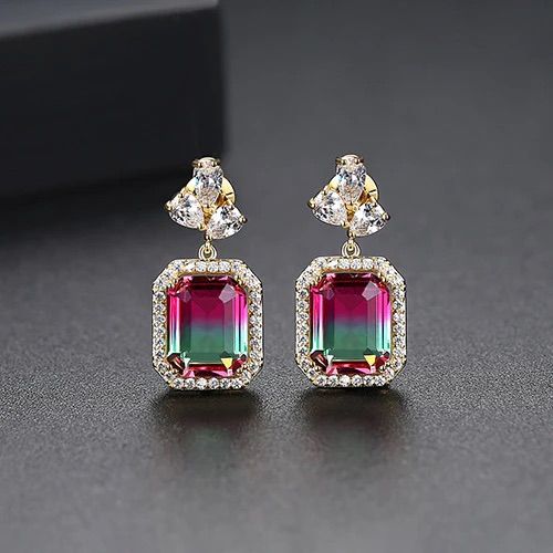 Multicolour Crystal Drop Earrings