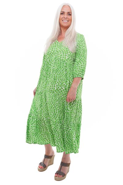 Mosaic Twist Tiered Dress