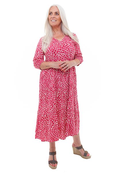 Mosaic Twist Tiered Dress