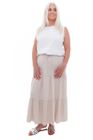 Linen Mix Tiered Skirt