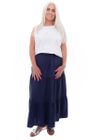 Linen Mix Tiered Skirt