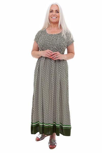 60s Spot Print Shirring Dress