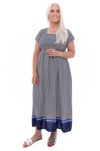 60s Spot Print Shirring Dress
