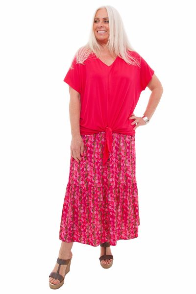 Watercolour Lupin Shirred Skirt