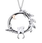 Cat and Dog Moonlight Friends Silver Necklace