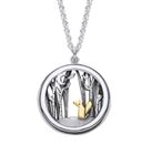 Fox and Moon Silver Woodland Necklace