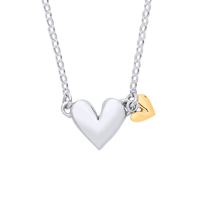 You and Me Silver Heart Necklace