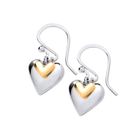 You and Me Silver Heart Earrings