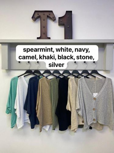 Fine Knit Crop Sleeve Cardigan