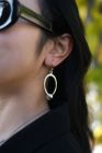 Oval and Ball Drop Earrings