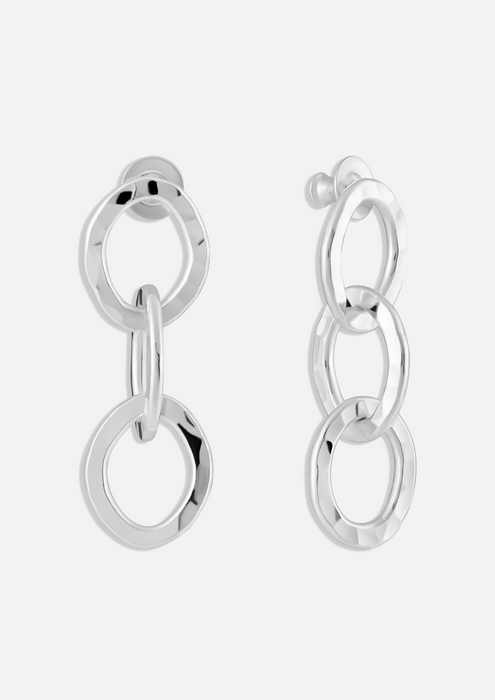 Cable Link Drop Stud Earrings