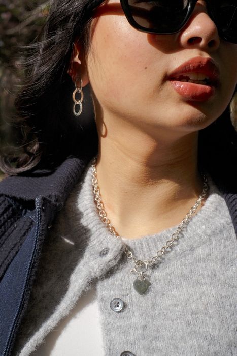 Cable Link Drop Stud Earrings