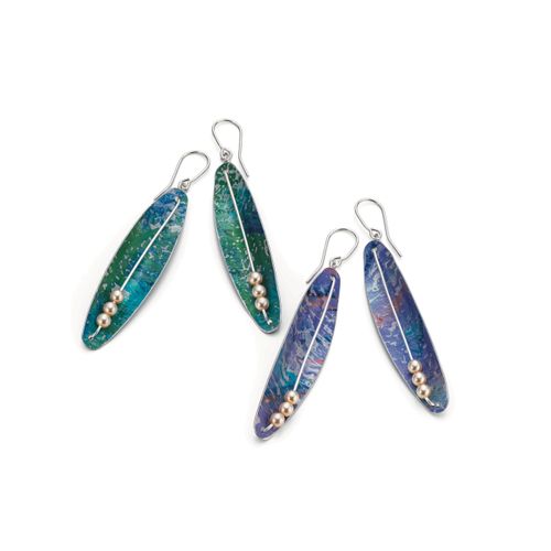 Feather pearl pod style Earrings