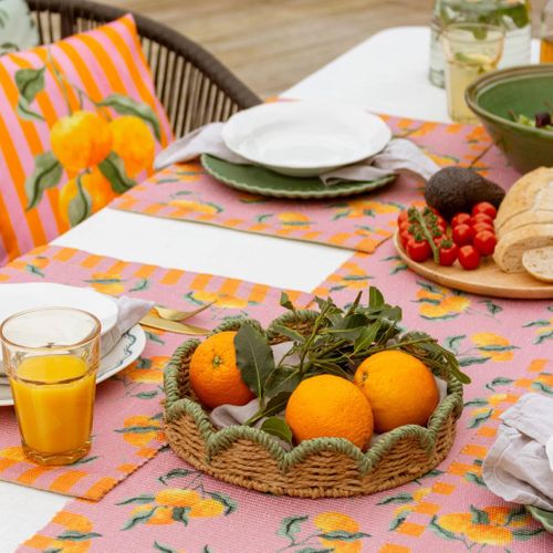 Outdoor Cushions, Rugs, and Tableware