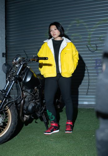 Unisex Koi Fish Embroidered Yellow Jacket