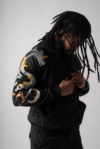Unisex Dragon Embroidered Hoodie