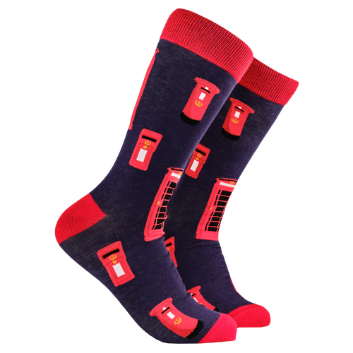 Red Boxes Bamboo Socks