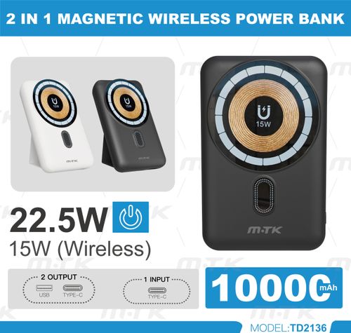 Magnetic 2 in 1 Wireless Power bank