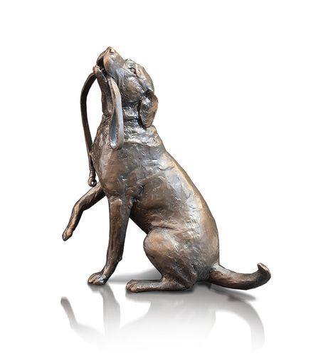 Labrador with Lead - Fine Bronze Sculpture