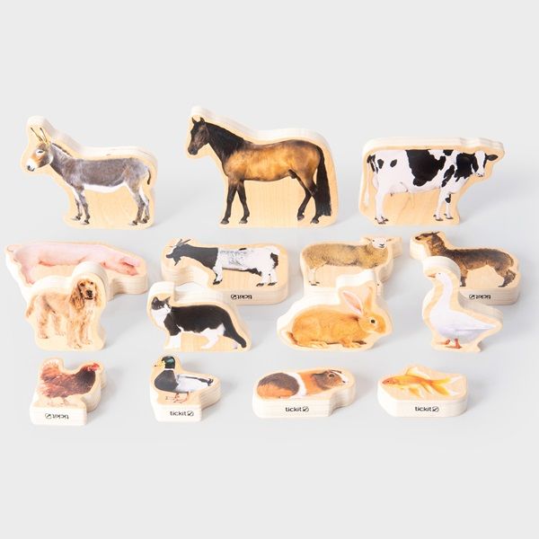 tickit Wooden Domestic Animal Blocks