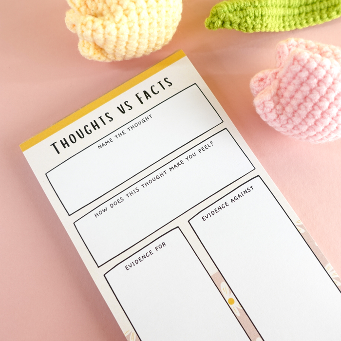 Thought vs Facts notepad - challenge negative thoughts