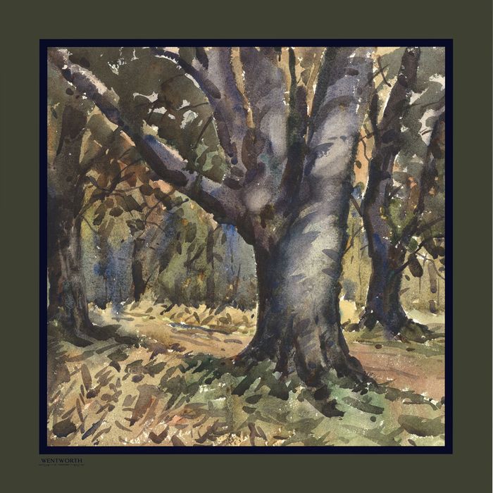 Autumn-tinged Woodland Silk Scarf