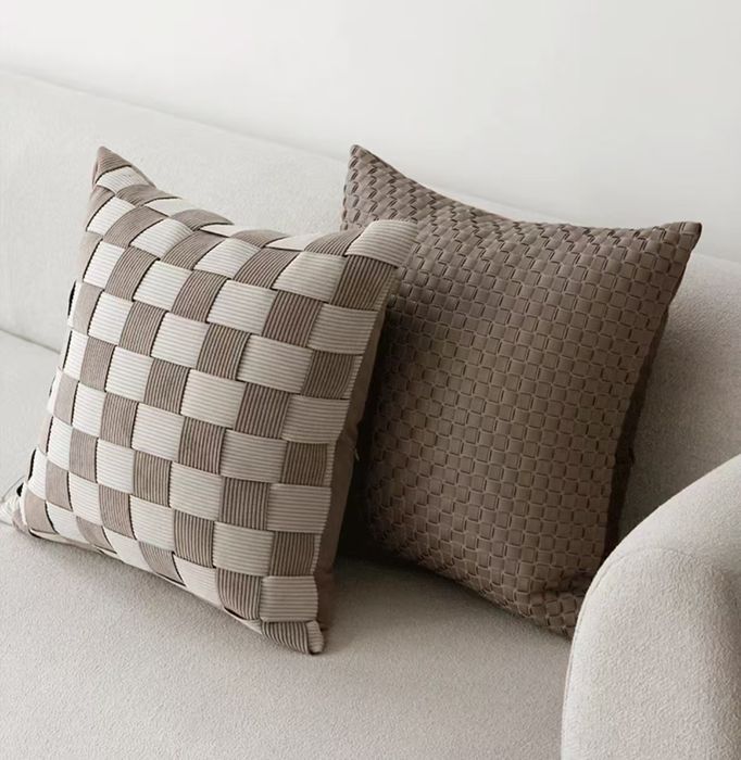 Two tones  Handwoven Corduroy Cushion