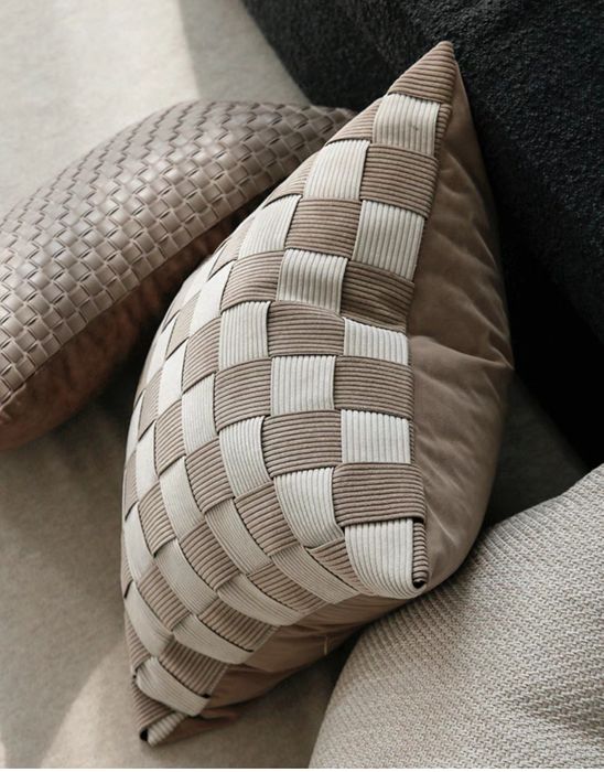 Two tones  Handwoven Corduroy Cushion